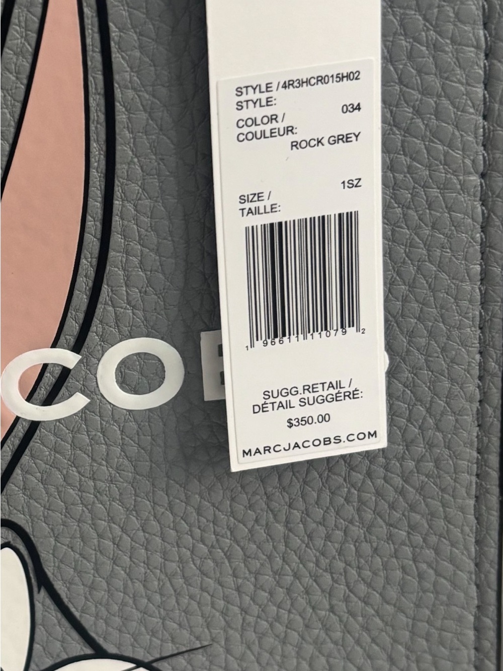 Marc Jacobs Grey Pebbled Leather Tote with Bugs Bunny Graphic - Picture 7 of 7